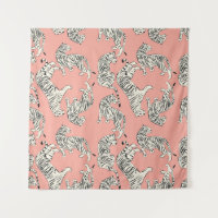 Tigres Brancos: Padrão Exótico Rosa