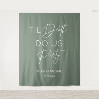 Tapete De Parede Til death do us party wedding green backdrop