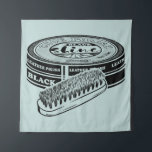 Tapete De Parede Tinta de cor calçado preta<br><div class="desc">Uma ilustração de arte pop no estilo de um poster de publicidade vintage. Uma lata de preto calçado castanho e uma escova de brilho calçado.</div>
