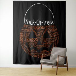 Tapete De Parede Tipografia De Pumpkin De Halloween Com Truque Ou T