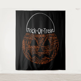 Tapete De Parede Tipografia De Pumpkin De Halloween Com Truque Ou T