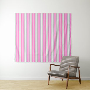 Tapete De Parede Tiras Rosa Neon Modernas com Efeito 3D