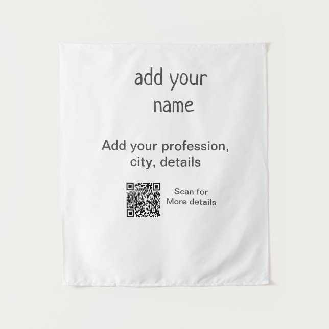 Tapete De Parede Título QR de nome simples mínimo adicione seu text (Frente)