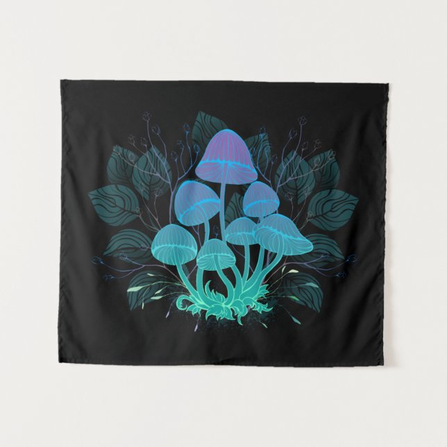 Tapete De Parede Toadstools em arbustos (Frente (Horizontal))