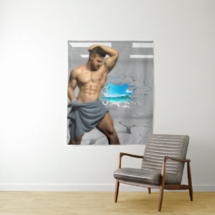 Tapete De Parede Toalha de Homem de SlipperyJoe quebrada parede bra