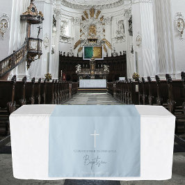 Tapete De Parede Toalha de Mesa Batismo Menino Azul Cruz