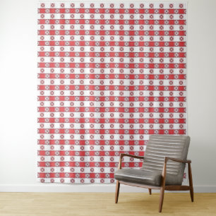Tapete De Parede Toalha de mesa estampada italiana branca vermelha