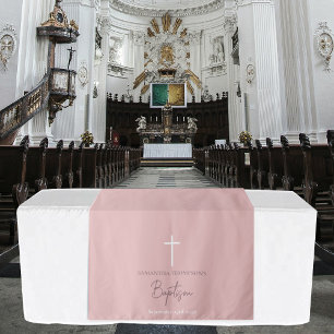 Tapete De Parede Toalha de Mesa Menina Rosa Batismo Batizado