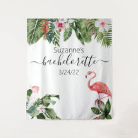 Toalha de Mesa Watercolor Tropical Flamingo Desped