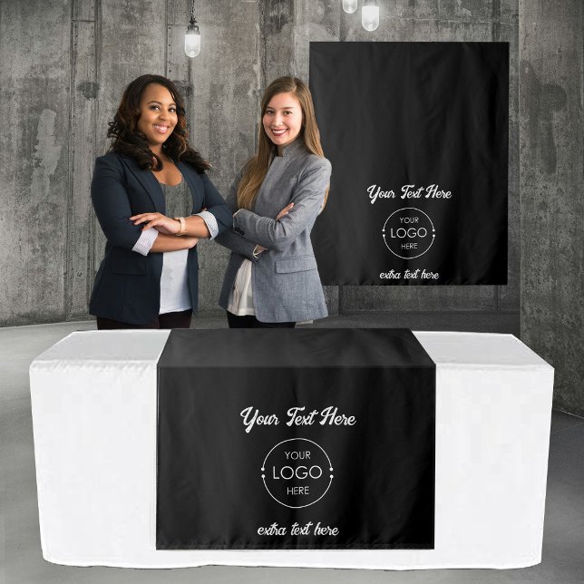 Tapete De Parede Toalhete de Mesa Banner Logo Rustic Black para Loj (Pop Up Shop Table Runner Banner Logo Rustic Black Tapestry)