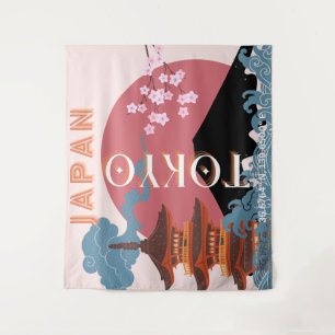 Tapete De Parede Tóquio Japão Viagem Art, Retro-Viagem Art