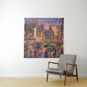 Tapete De Parede Tóquio Japão Viagem Arte Vintage