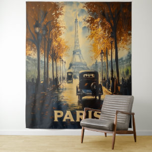 Tapete De Parede Torre Eiffel do Poster de viagens Paris de 1930
