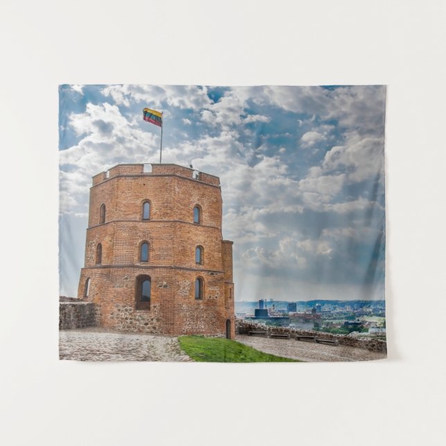 Tapete De Parede Torre Gediminas em Vilnius, Lituânia (Frente (Horizontal))