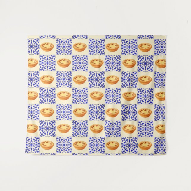 Tapete De Parede Torta e Azulejos Portugueses (Frente (Horizontal))
