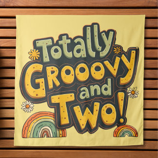 Tapete De Parede Totalmente Groovy e Dois no 2º Aniversário