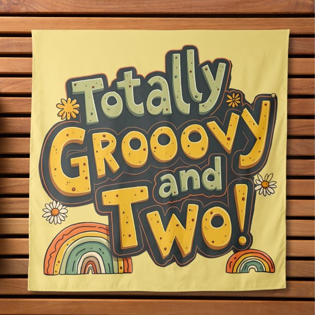Tapete De Parede Totalmente Groovy e Dois no 2º Aniversário (Criador carregado)