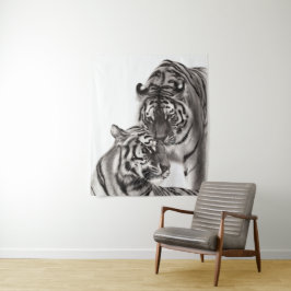 Tapete De Parede Touch - Trabalho de arte de Tigre Original Pintado