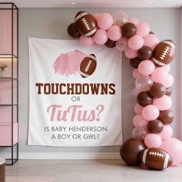 Tapete De Parede Touchdowns or Tutus Gender Reveal Backdrop