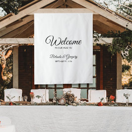 Tapete De Parede Traditional Script Welcome Wedding Fabric Sign
