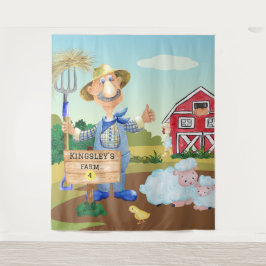 Tapete De Parede Trator Fazenda Azul do MacDonald Antigo Personaliz
