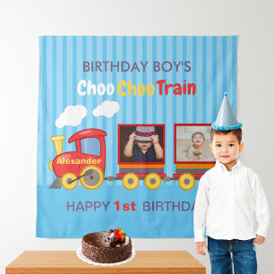 Tapete De Parede Trem de Brinquedo Aniversário Meninos Bebês Azul