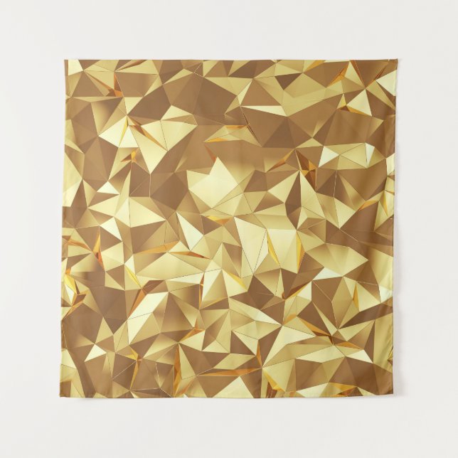 Tapete De Parede Triângulo Dourado: Textura de fundo Abstrato. (Frente)