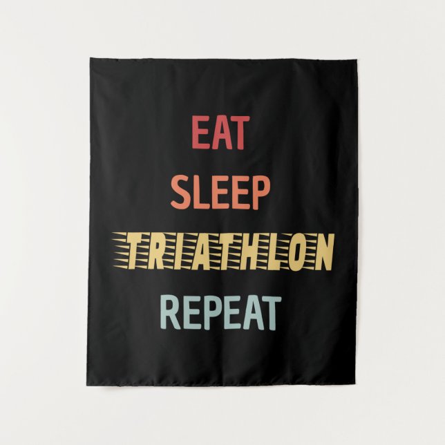 Tapete De Parede Triatlo - Coma Durma Triatlo Repita (Frente)