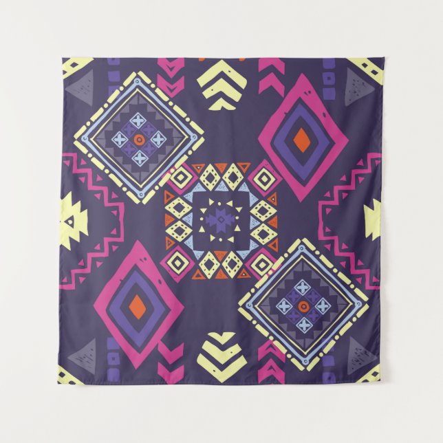 Tapete De Parede Tribal, origem geométrica primitiva. (Frente)