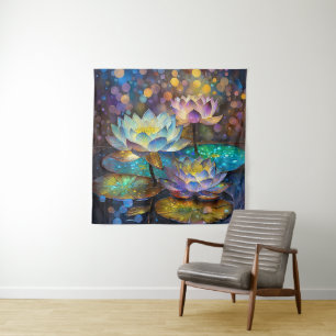 Tapete De Parede Trio de Flores de Lótus Brilhantes
