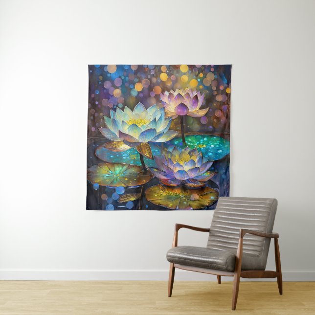 Tapete De Parede Trio de Flores de Lótus Brilhantes (In Situ)