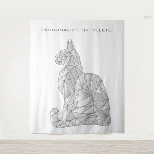 Tapete De Parede Trippy Abstrato de Gato Geométrico Mínimo Modern