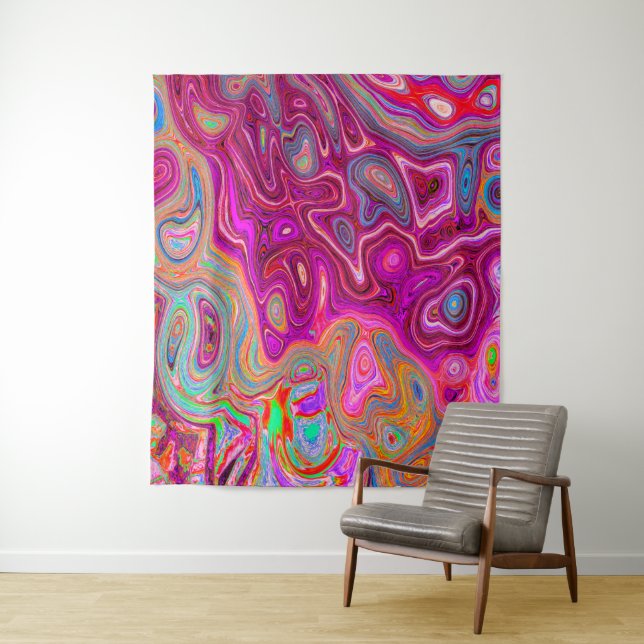 Tapete De Parede Trippy Abstrato Magenta - Arco-íris Magenta - Colo (In Situ)