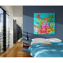 Tapete De Parede TropiColor Fusion Macaw & Floral Serenade