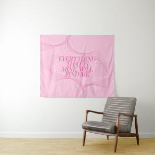 Tapete De Parede Tudo o que é meu, me encontrará Citação, Rosa