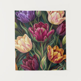 Tapete De Parede Tulipas Coloridas Pintura Floral