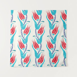 Tapete De Parede Tulipas Turcas: Motif Tradicional Sem Costura.