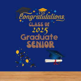 Tapete De Parede Turma de Formatura Senior Blue de 2025