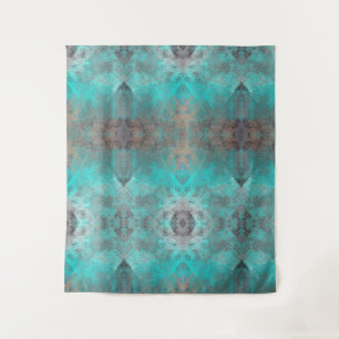 Tapete De Parede Turquesa azul-aqua e abstrato angustiado das cinza