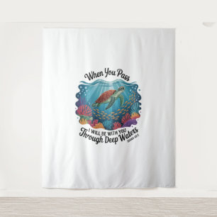 Tapete De Parede Turtle Blue Sea Square