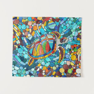 Tapete De Parede Turtle Colorful mosaico art
