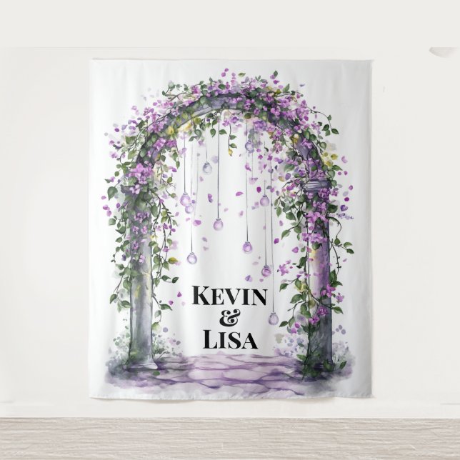 Tapete De Parede Twilight Garden Arch Wedding Backdrop (Frente)