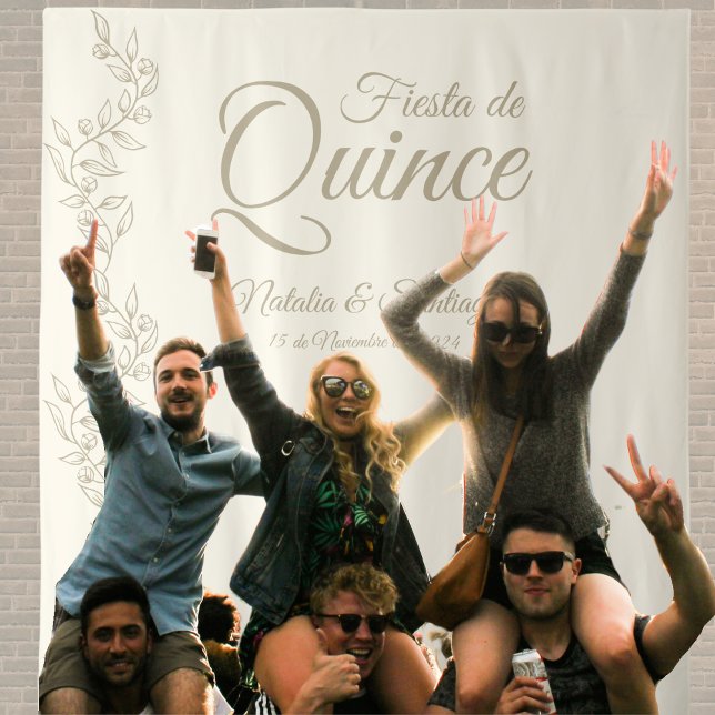 Tapete De Parede Twins Espanhóis Fiesta de Quince Champagne Botânic (Criador carregado)