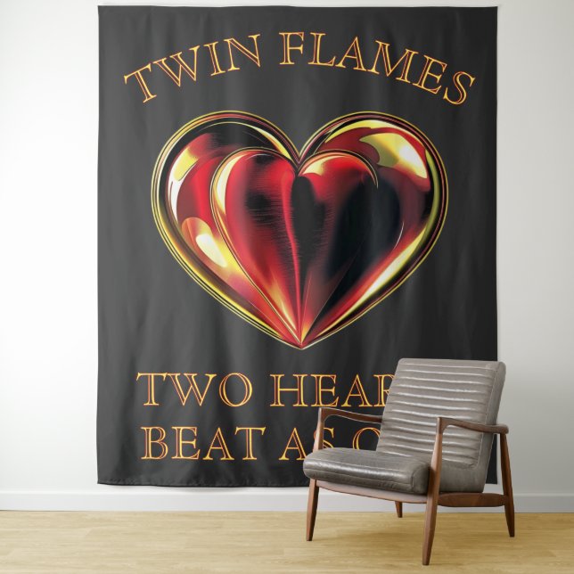 Tapete De Parede Two Hearts Beat As One Twin Flames Soulmates Love (In Situ)