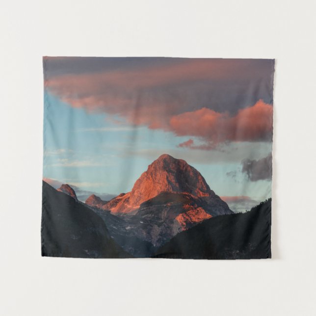 Tapete De Parede Última luz solar na montanha Mangart, Eslovênia (Frente (Horizontal))