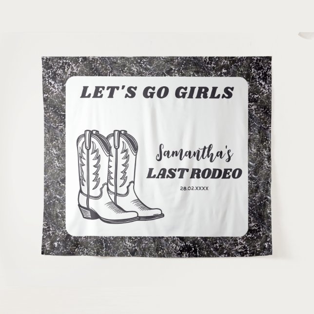 Tapete De Parede Último Rodeio Cowgirl Ocidental Despedida de Solte (Frente (Horizontal))