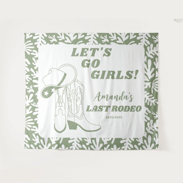 Tapete De Parede Último Rodeio de Cowgirl Western Festa de Despedid (Frente (Horizontal))