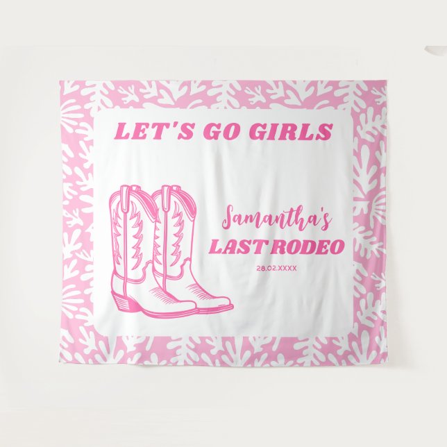 Tapete De Parede Último Rodeio Festa de Solteira Caubói Western Cau (Frente (Horizontal))