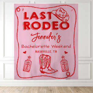 Tapete De Parede Último Rodeio Rosa Vermelho Cowgirl Fim de Semana