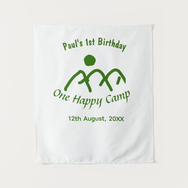 Tapete De Parede Um acampamento feliz sol verde da montanha 1º aniv (Frente)